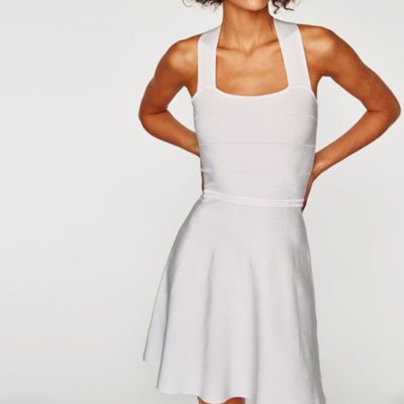 zara knit dress white